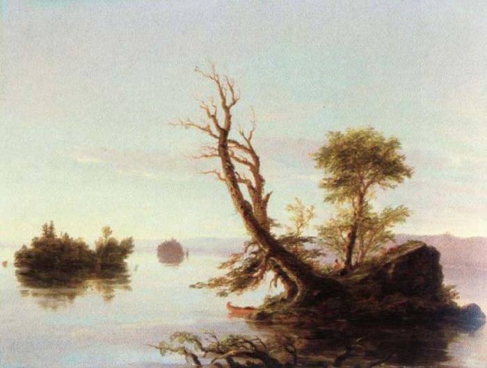 Thomas Cole american lake scene Sweden oil painting art